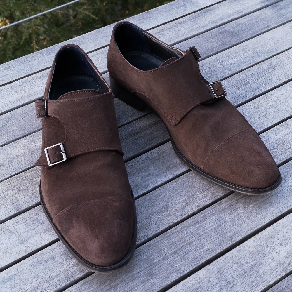 Suitsupply suede double monk strap shoes